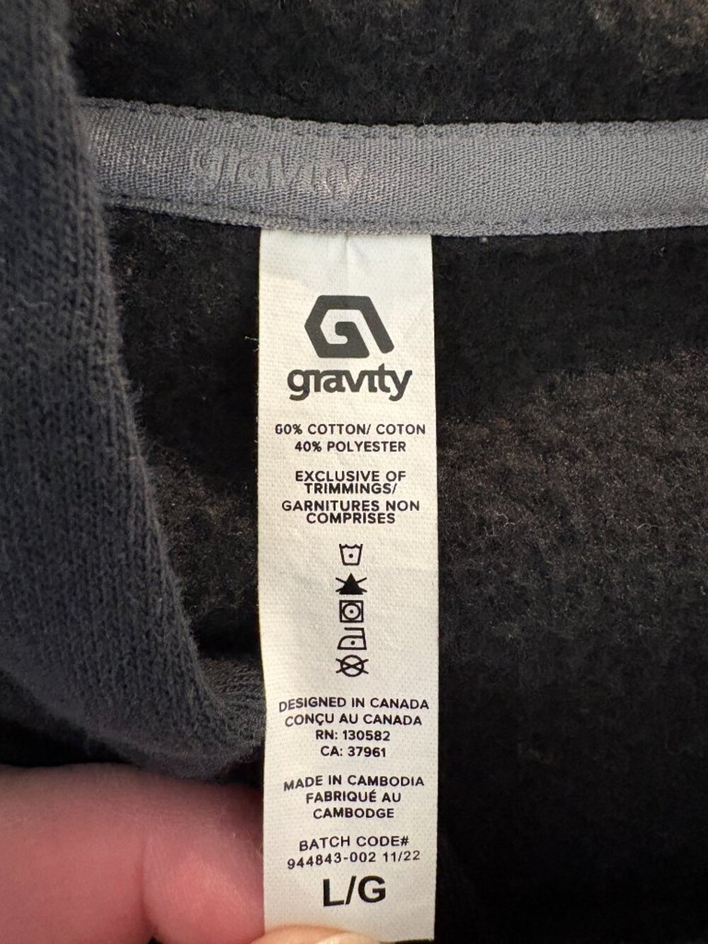 Gravity Black Hooded Sweatshirt - Picture 5 of 5